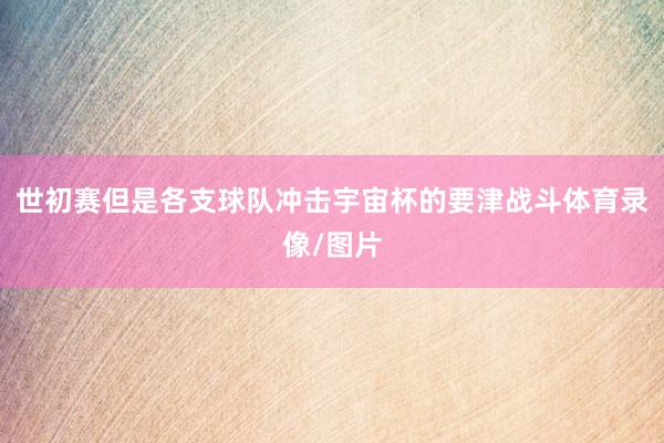 世初赛但是各支球队冲击宇宙杯的要津战斗体育录像/图片