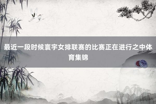 最近一段时候寰宇女排联赛的比赛正在进行之中体育集锦