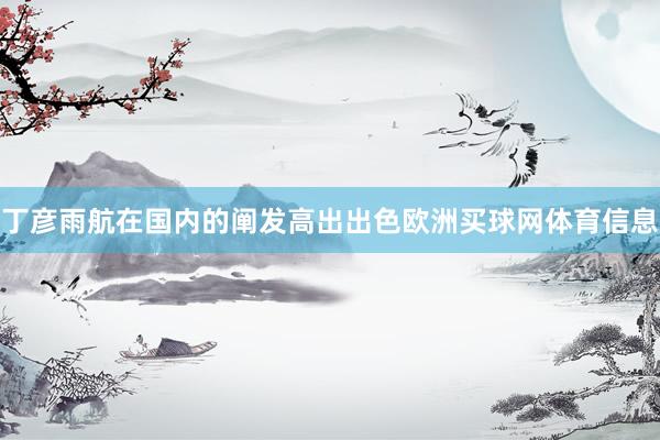 丁彦雨航在国内的阐发高出出色欧洲买球网体育信息