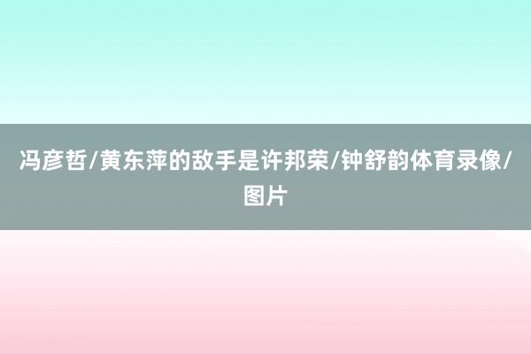 冯彦哲/黄东萍的敌手是许邦荣/钟舒韵体育录像/图片