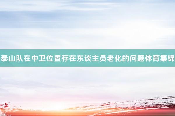 泰山队在中卫位置存在东谈主员老化的问题体育集锦