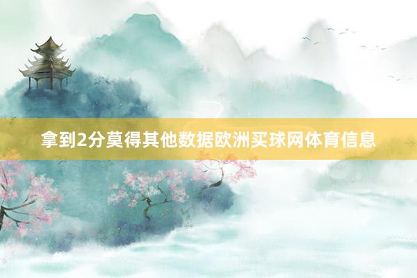 拿到2分莫得其他数据欧洲买球网体育信息