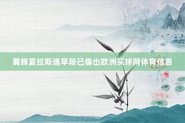 翼鋒夏拉斯連早段已傷出欧洲买球网体育信息