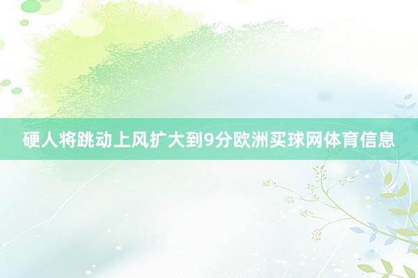 硬人将跳动上风扩大到9分欧洲买球网体育信息