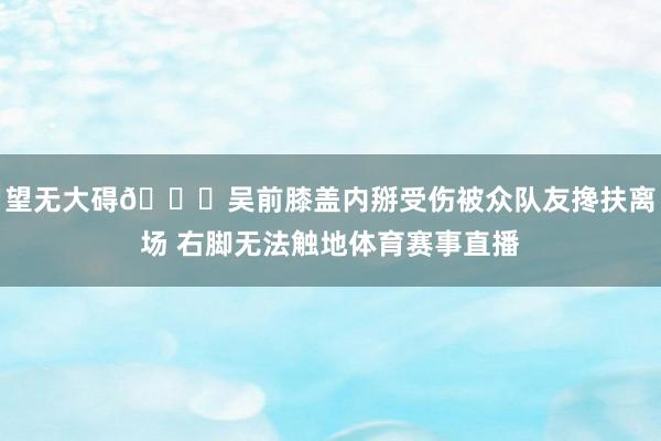 望无大碍🙏吴前膝盖内掰受伤被众队友搀扶离场 右脚无法触地体育赛事直播