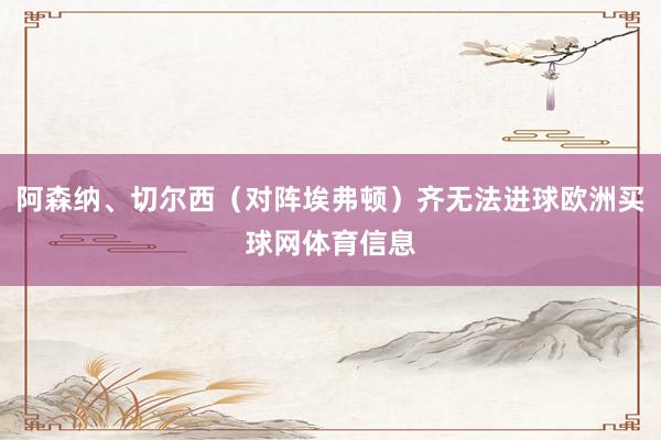 阿森纳、切尔西（对阵埃弗顿）齐无法进球欧洲买球网体育信息