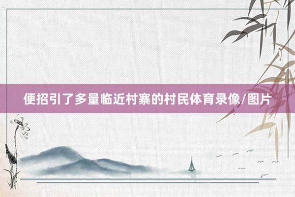 便招引了多量临近村寨的村民体育录像/图片