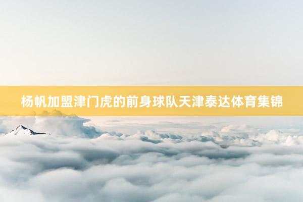 杨帆加盟津门虎的前身球队天津泰达体育集锦