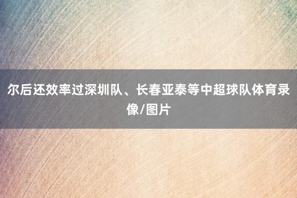 尔后还效率过深圳队、长春亚泰等中超球队体育录像/图片