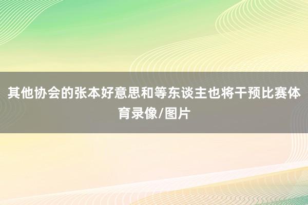 其他协会的张本好意思和等东谈主也将干预比赛体育录像/图片