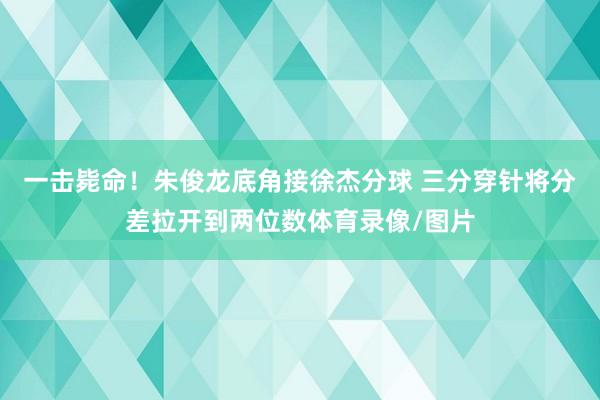 一击毙命！朱俊龙底角接徐杰分球 三分穿针将分差拉开到两位数体育录像/图片