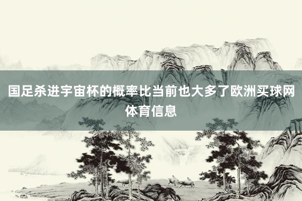 国足杀进宇宙杯的概率比当前也大多了欧洲买球网体育信息