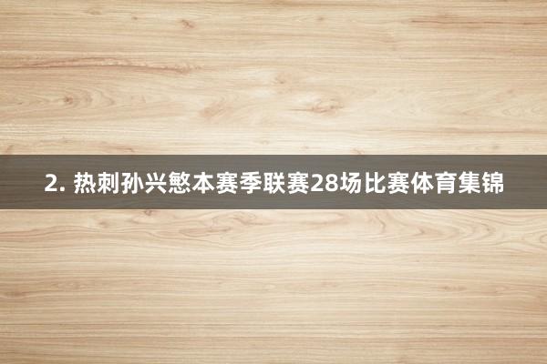2. 热刺孙兴慜本赛季联赛28场比赛体育集锦