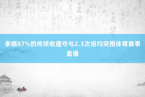 孝顺87%的传球收遵守与2.3次场均突围体育赛事直播