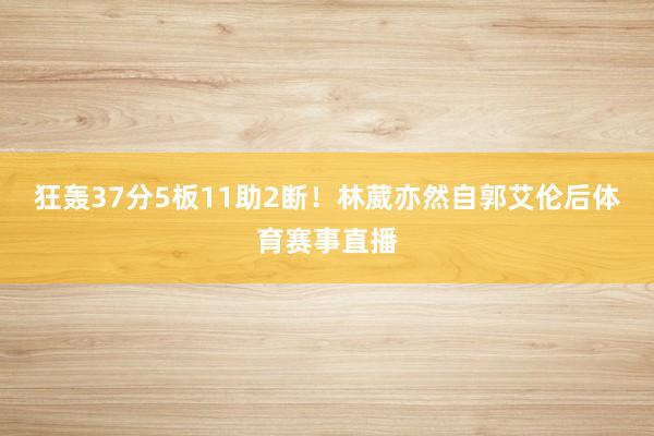 狂轰37分5板11助2断！林葳亦然自郭艾伦后体育赛事直播