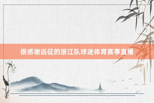 很感谢远征的浙江队球迷体育赛事直播