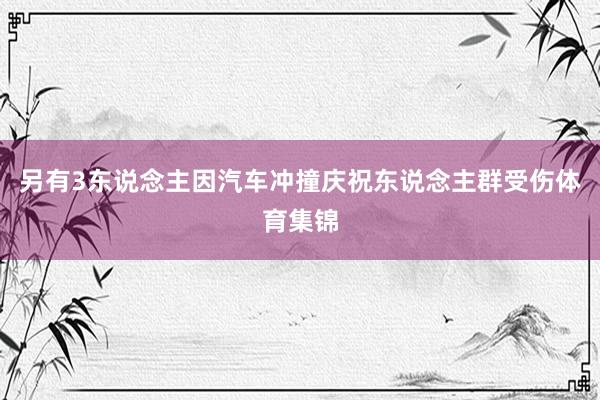 另有3东说念主因汽车冲撞庆祝东说念主群受伤体育集锦