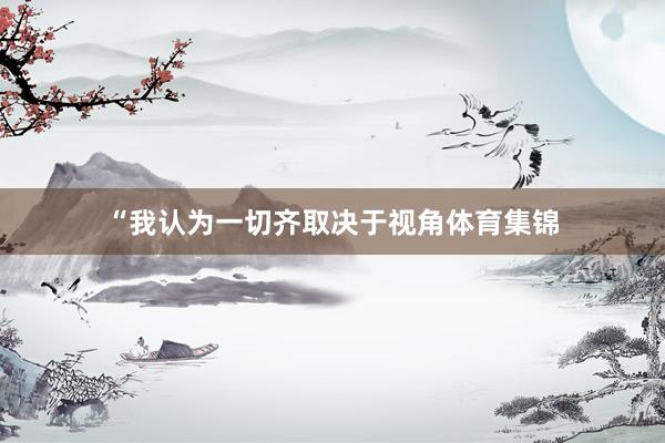 “我认为一切齐取决于视角体育集锦