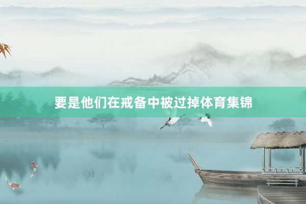 要是他们在戒备中被过掉体育集锦