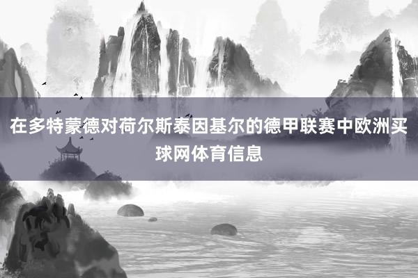 在多特蒙德对荷尔斯泰因基尔的德甲联赛中欧洲买球网体育信息