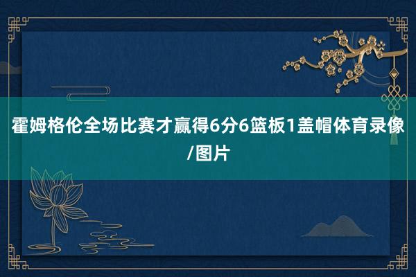 霍姆格伦全场比赛才赢得6分6篮板1盖帽体育录像/图片