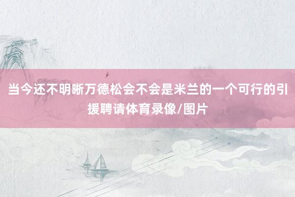 当今还不明晰万德松会不会是米兰的一个可行的引援聘请体育录像/图片