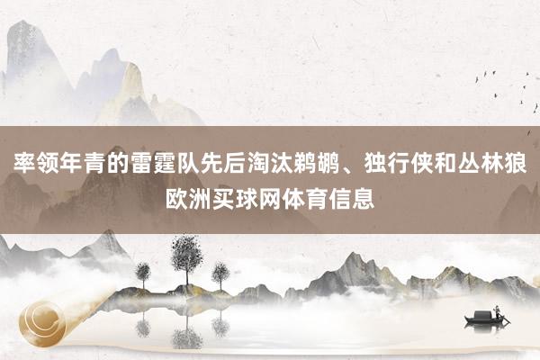 率领年青的雷霆队先后淘汰鹈鹕、独行侠和丛林狼欧洲买球网体育信息