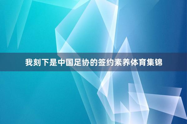 我刻下是中国足协的签约素养体育集锦