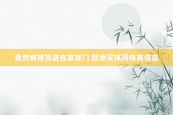竟然将球顶进自家球门 欧洲买球网体育信息