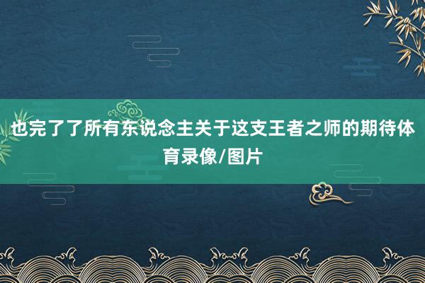 也完了了所有东说念主关于这支王者之师的期待体育录像/图片