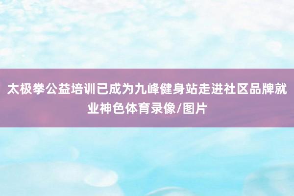 太极拳公益培训已成为九峰健身站走进社区品牌就业神色体育录像/图片