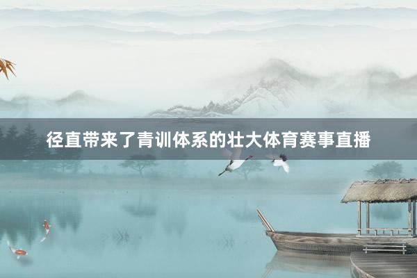 径直带来了青训体系的壮大体育赛事直播