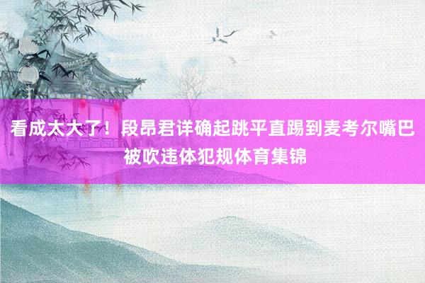 看成太大了！段昂君详确起跳平直踢到麦考尔嘴巴 被吹违体犯规体育集锦