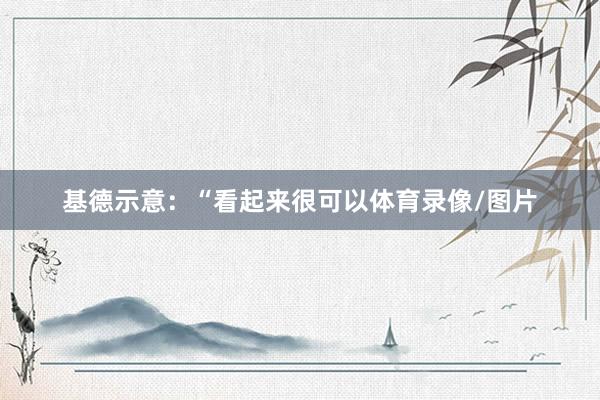 基德示意：“看起来很可以体育录像/图片