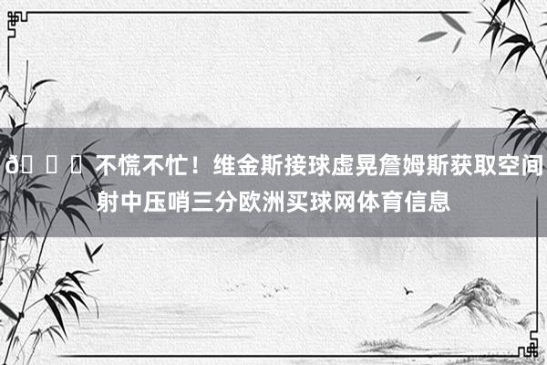 😎不慌不忙！维金斯接球虚晃詹姆斯获取空间射中压哨三分欧洲买球网体育信息