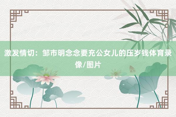 激发情切：邹市明念念要充公女儿的压岁钱体育录像/图片