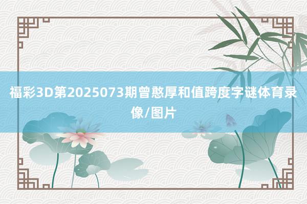 福彩3D第2025073期曾憨厚和值跨度字谜体育录像/图片